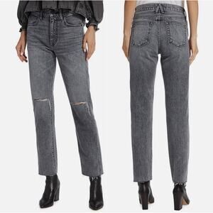 SLVRLAKE Hero Jeans Size 25 Midnight Rider NEW Distress High Rise Fray Straight